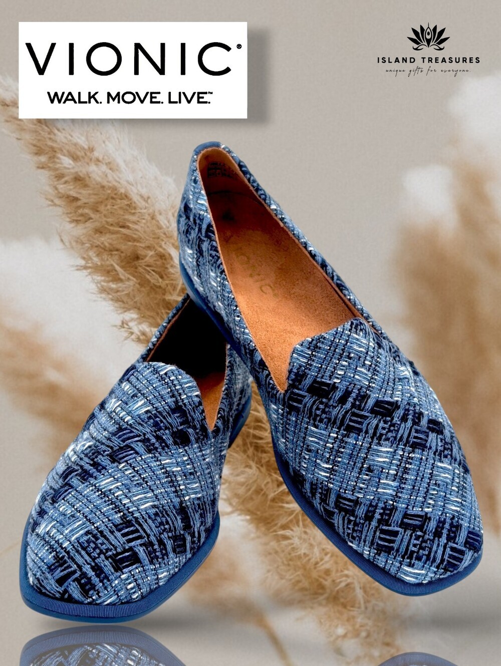 Vionic Willa2.0 Sz 6.5M Dark Denim Knit Loafer APMA VIO MOTION APMA Arch Footbed